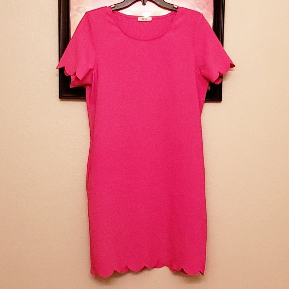 Pink Scalloped Dress